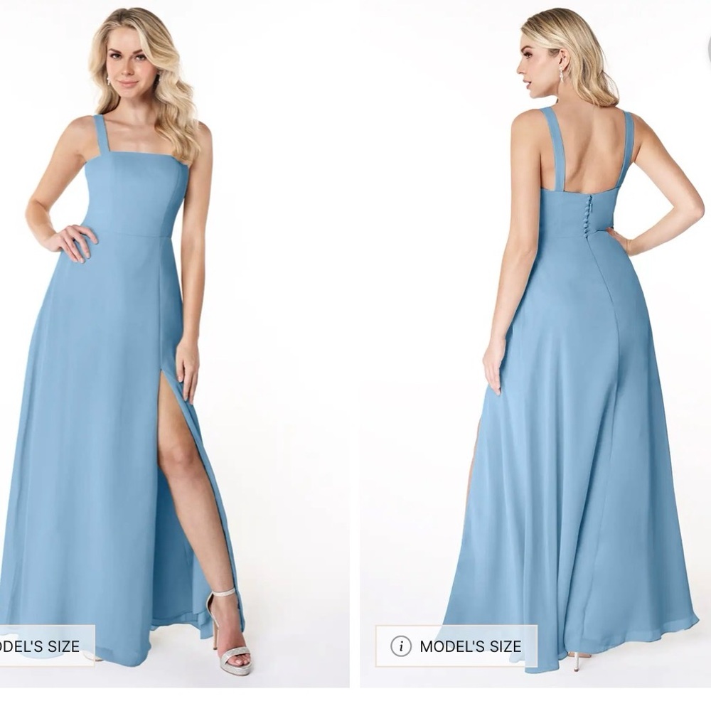 Azazie steal blue chiffon bridesmaid dress